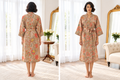 Robe Block Print Floral | Tons Âmbar & Terracota