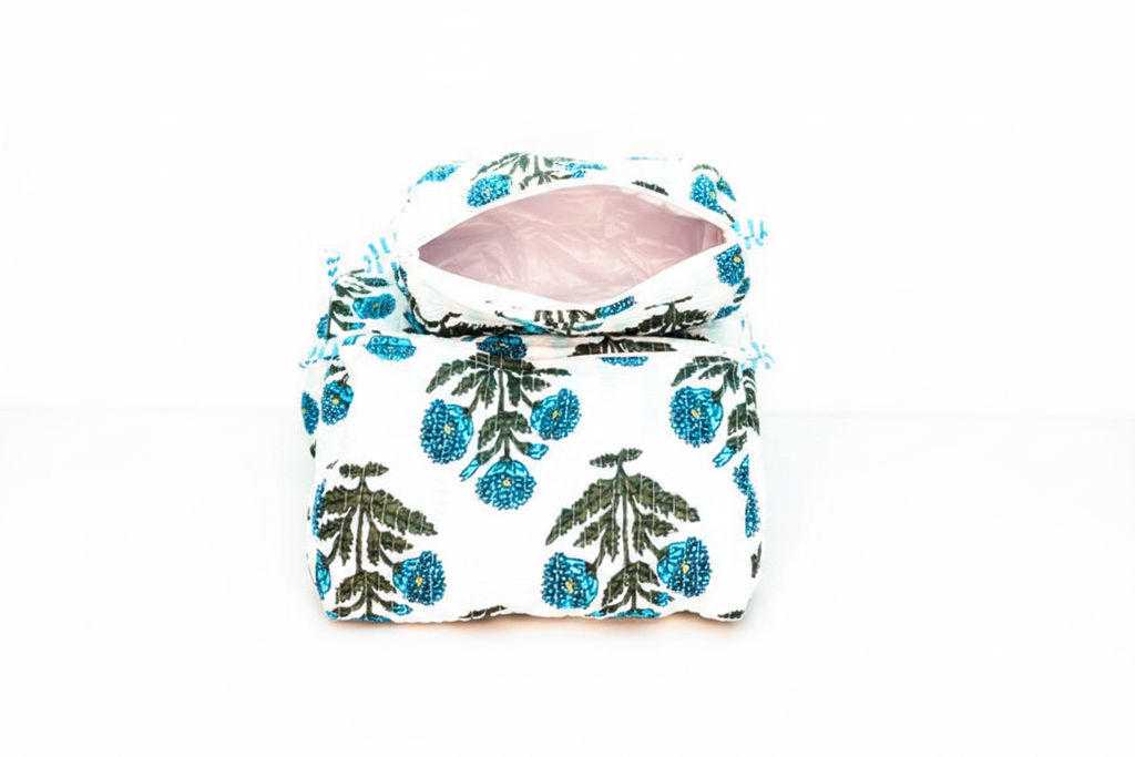 Bolsas flores turquesa - abertas