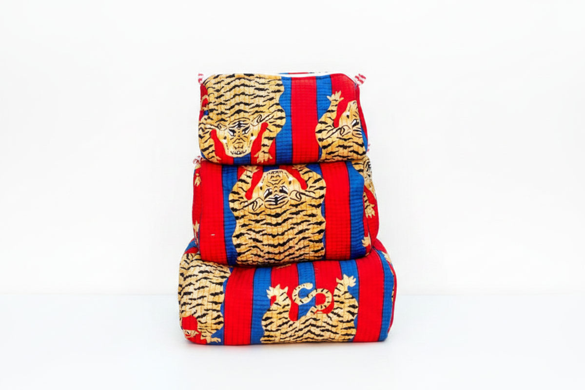 Bolsas tigres vermelho azul - frente