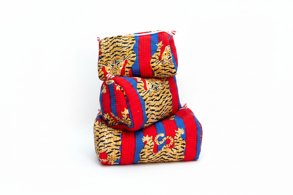 Bolsas tigres vermelho azul - ângulo