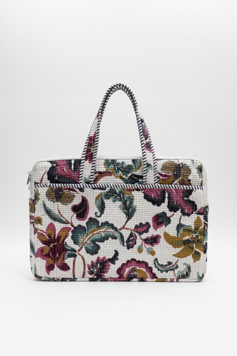 Capa floral branco frente