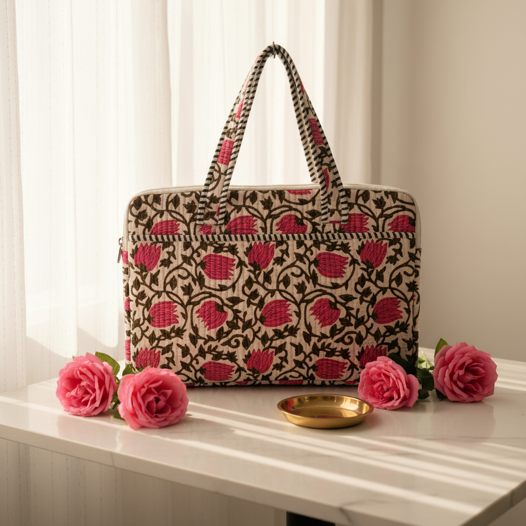 Capa floral rosa cenário