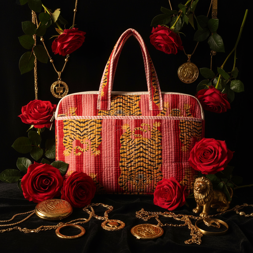 Capa tigres rosa cenário
