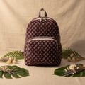 Mochila Block Print Cor de Vinho - Frente
