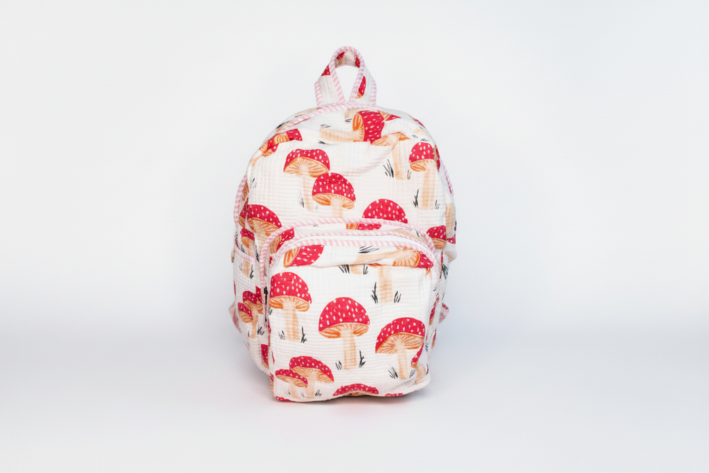 Mochila cogumelos rosa - frente