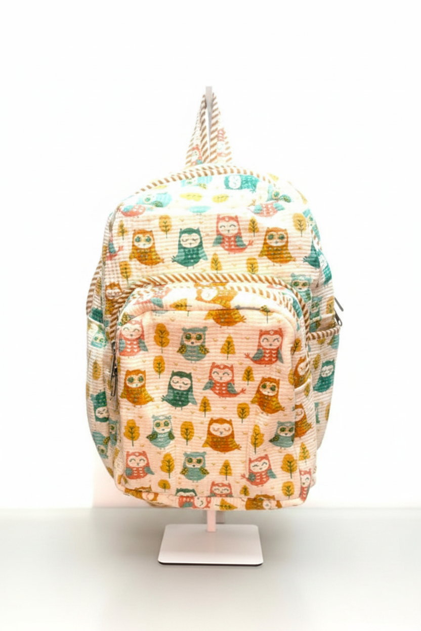 Mochila Corujinhas - Vista frontal