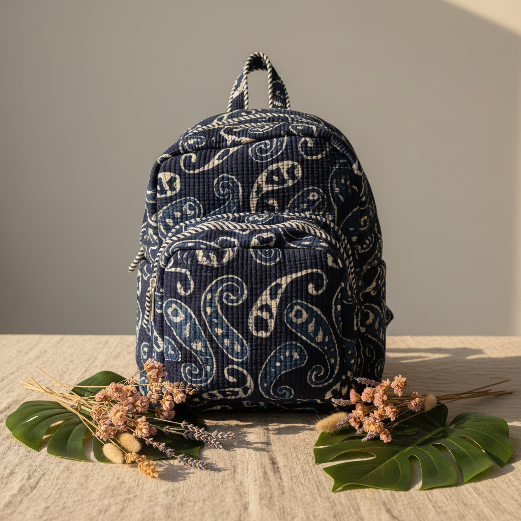 Mochila Unicórnios Azul Escuro - Frente