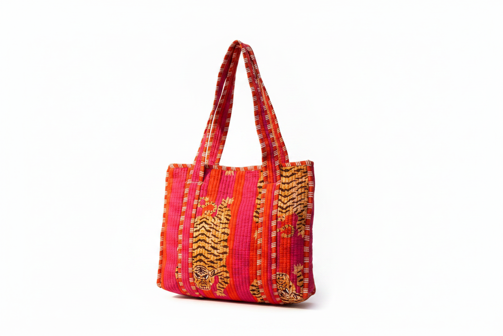 Tiffin Bag tigres rosa fucsia e laranja clarificada
