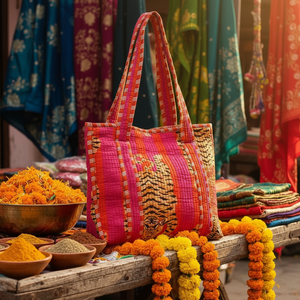 Tiffin Bag Tigres Rosa Fucsia — Pormenor
