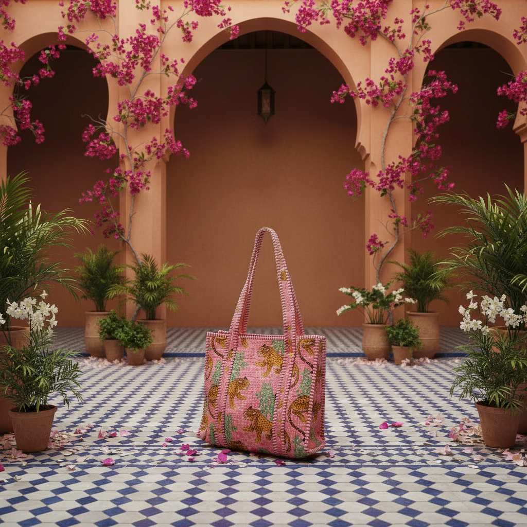 Tiffin Bag tigres rosa riad exposição intermédia